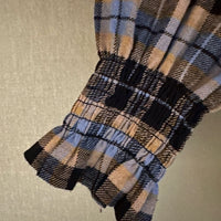 *NEW* Johanna Smocked Plaid Shirt Blue