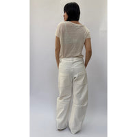 *SS26!* Topstitched Barrel Off White