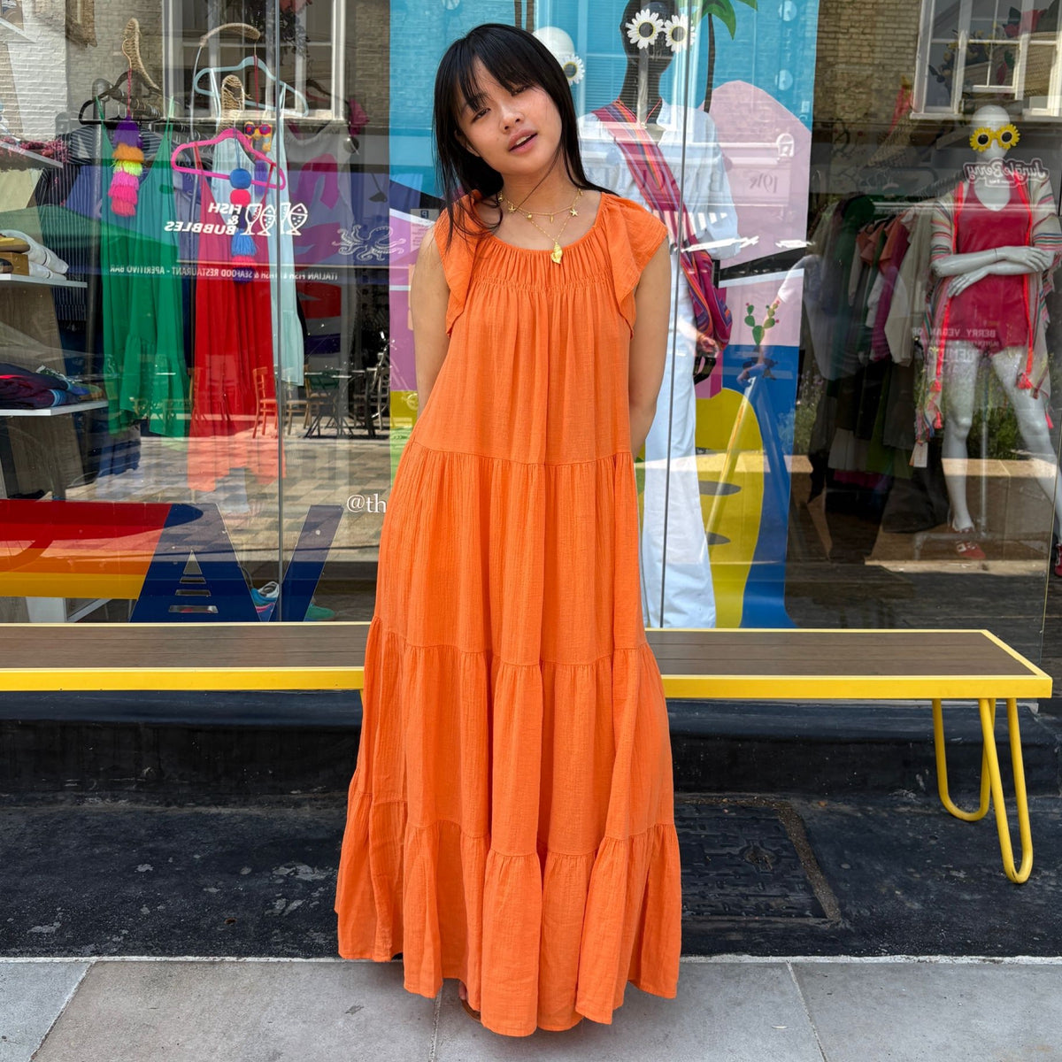 *NEW COLOUR* Cheesecloth Dress Orange
