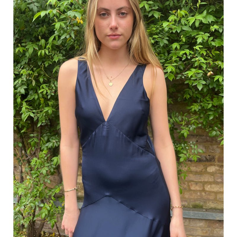Silk95 Mar A Lago Evening Dress Navy