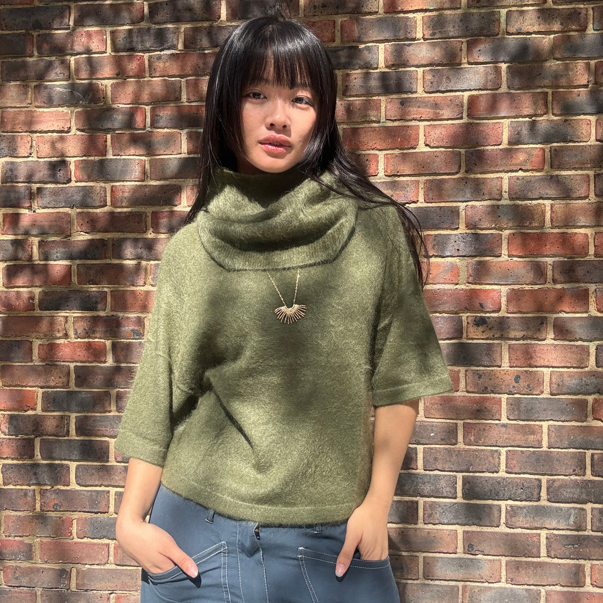 Cashmere Neck Warmer Dark Moss