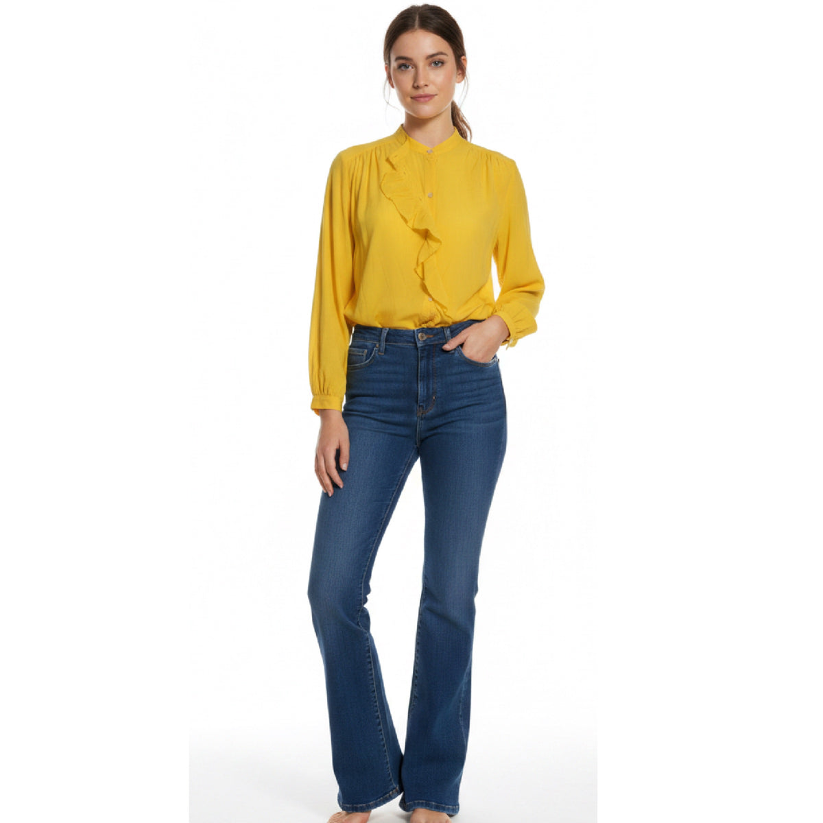 *NEW COLOUR* Lightweight Ruffle Shirt Primrose