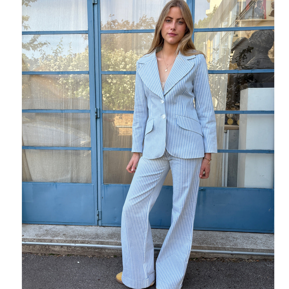 *RE-CUT* Susan Light Denim Stripe