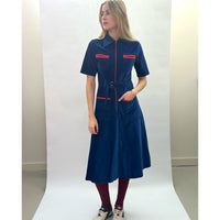 Velvet Shirt Dress Cobalt