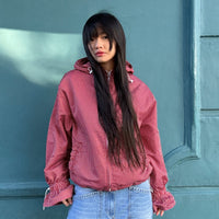 Ginny & Me Flared Windbreaker Wine Check