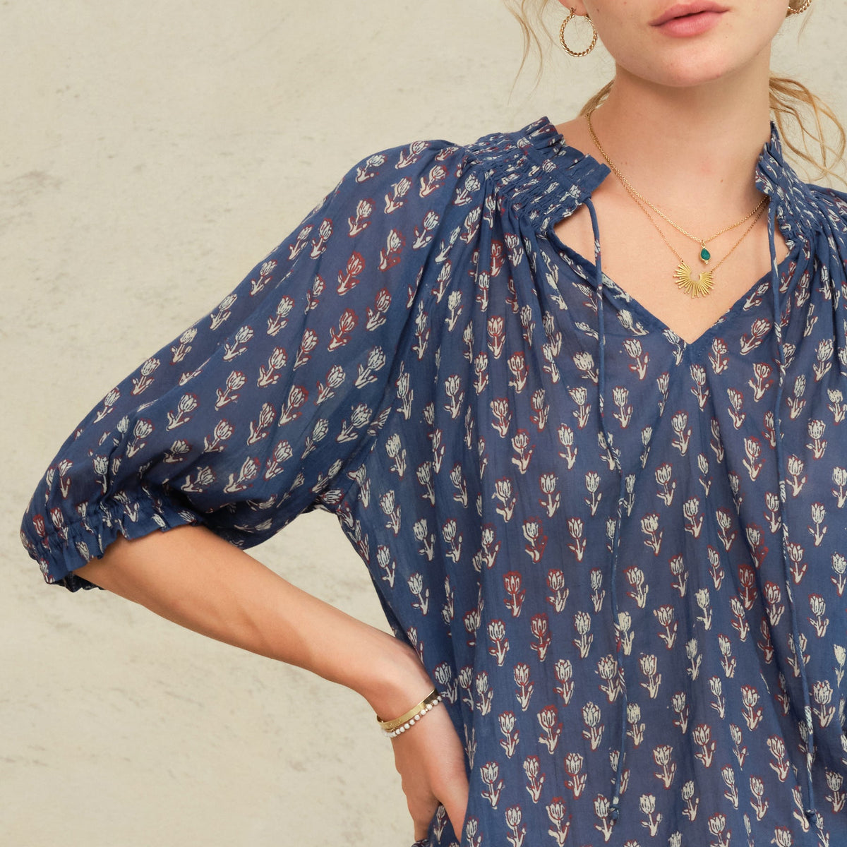 *PRE ORDER* Ari Short Sleeve Top Indigo