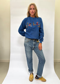 074. Blue Appliqué Sweatshirt