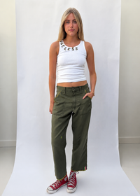018. Army Trousers With Blanket Stitch