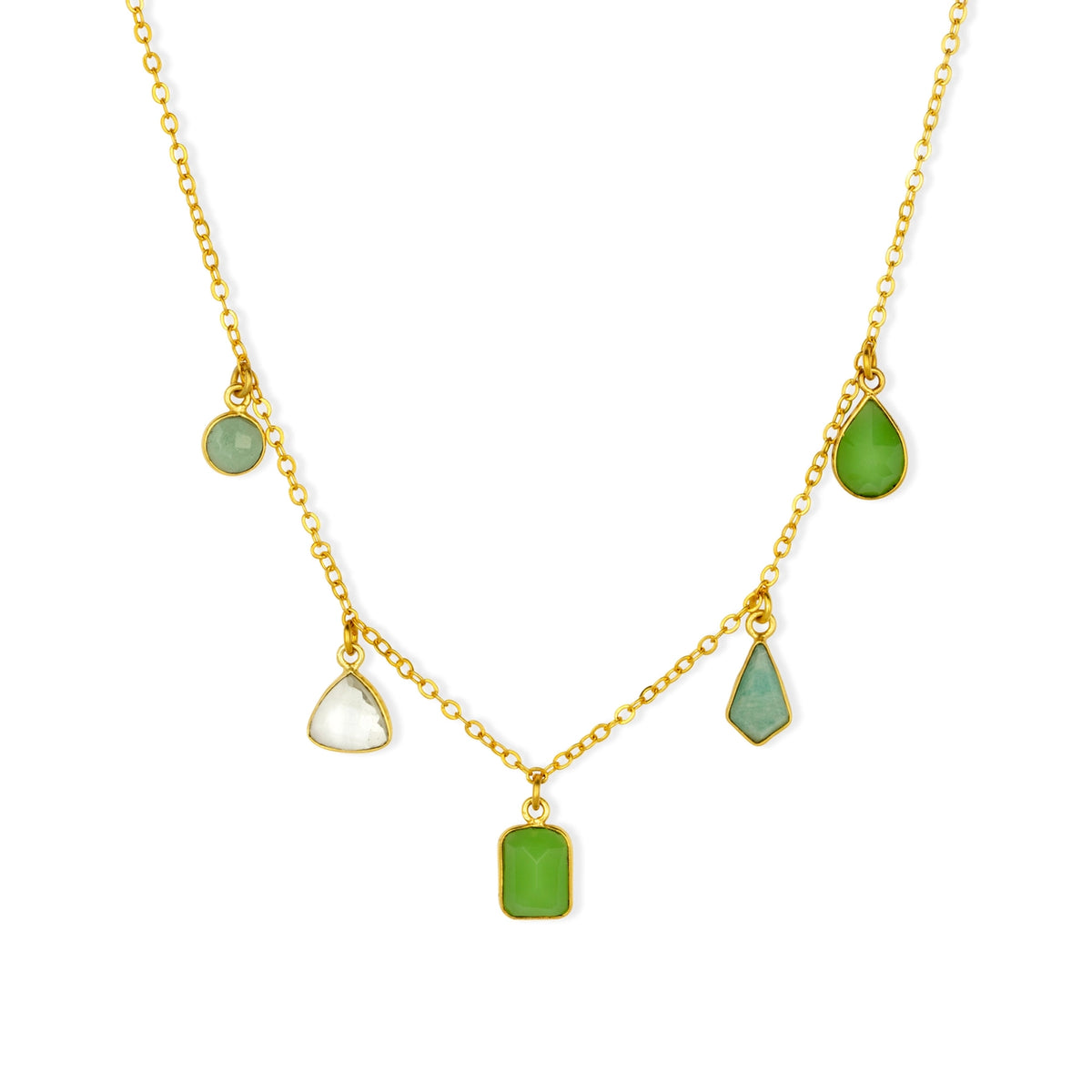 Aubrey Charm Necklace Green