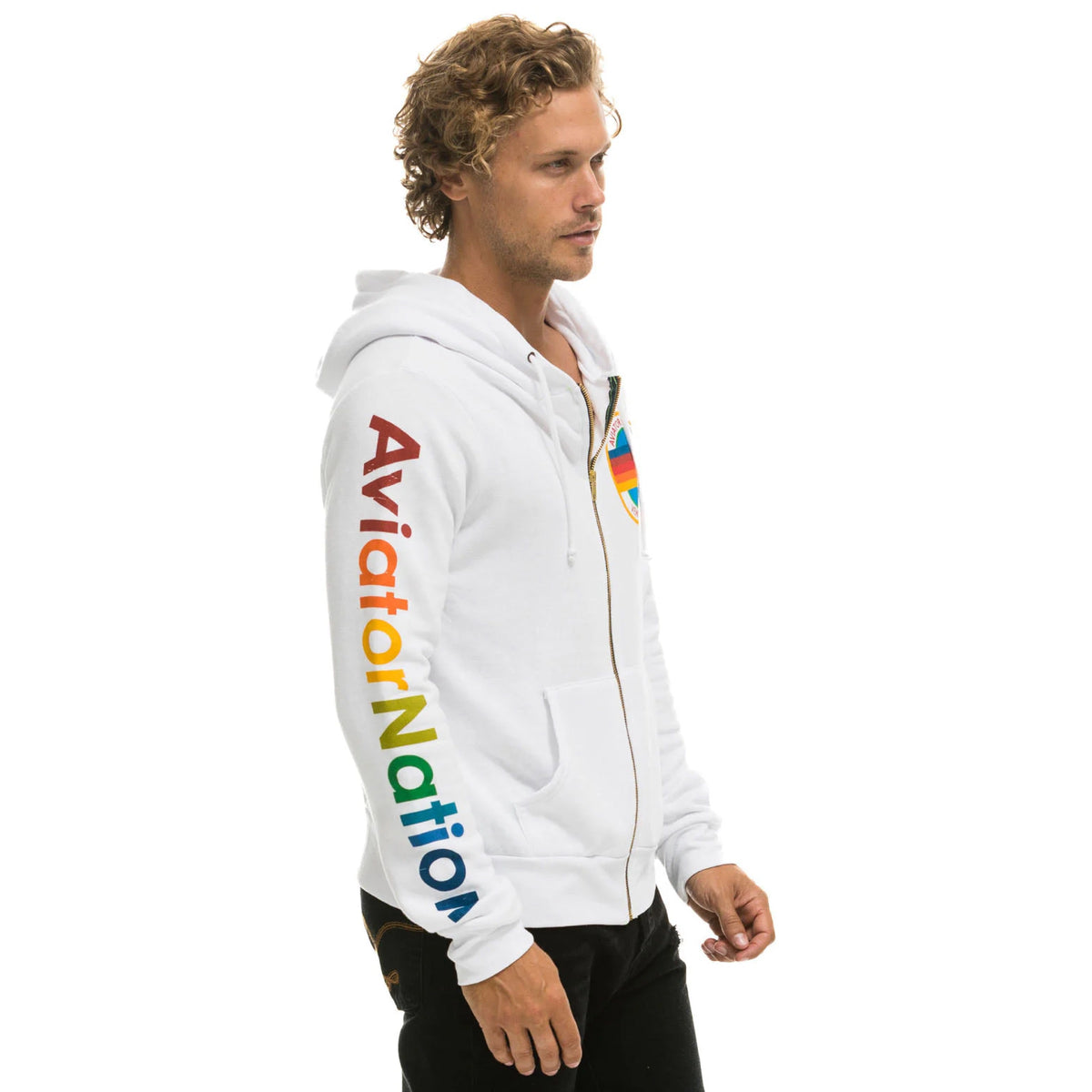 Aviator Nation Zip Hoodie White – The West Village