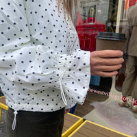 Ginny & Me Flared Windbreaker Off White Polka Dot