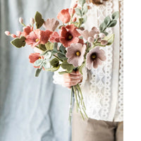 Felted Hollyhock Dusty Red