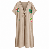 Embroidered Cover-Up Khaki