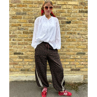 Leopard Barrel Sweatpants Chocolate