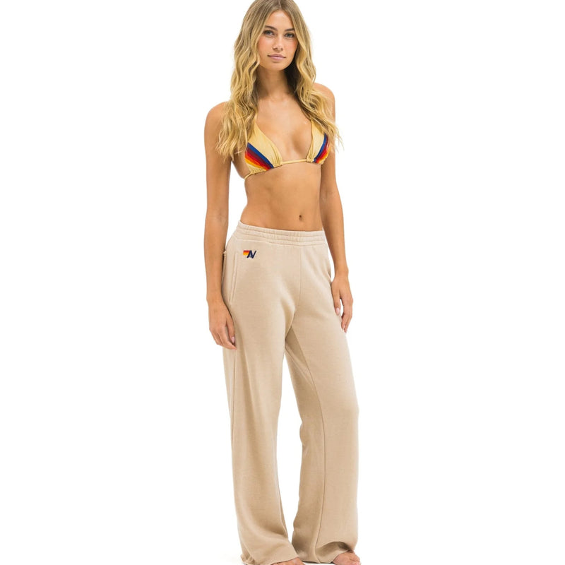 5 Stripe Wide Leg Sweatpants Sand Pink