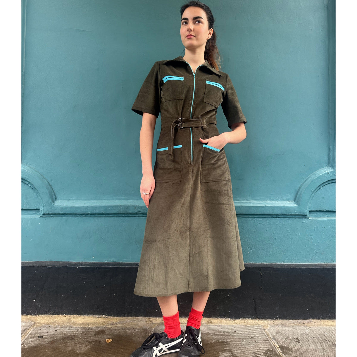 *NEW COLOUR* Cord Shirt Dress Olive