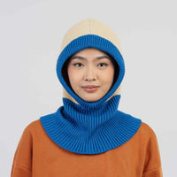 Colour Block Knit Hood Cobalt