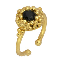 Maine Black Onyx Flower Ring