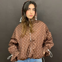 Ginny & Me Flared Windbreaker Espresso Check