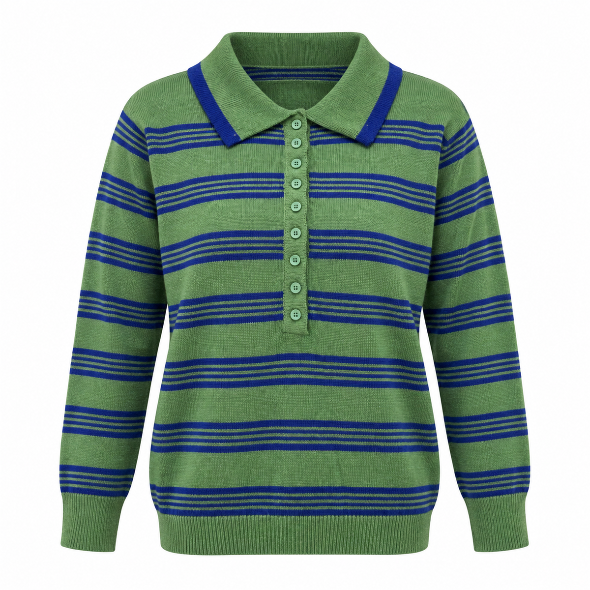 Stripe Collared Knit Green/Navy
