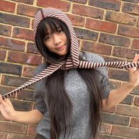 Cashmere Stripe Hood Brown/Camel