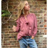 Lightweight Ruffle Shirt Vintage Rose