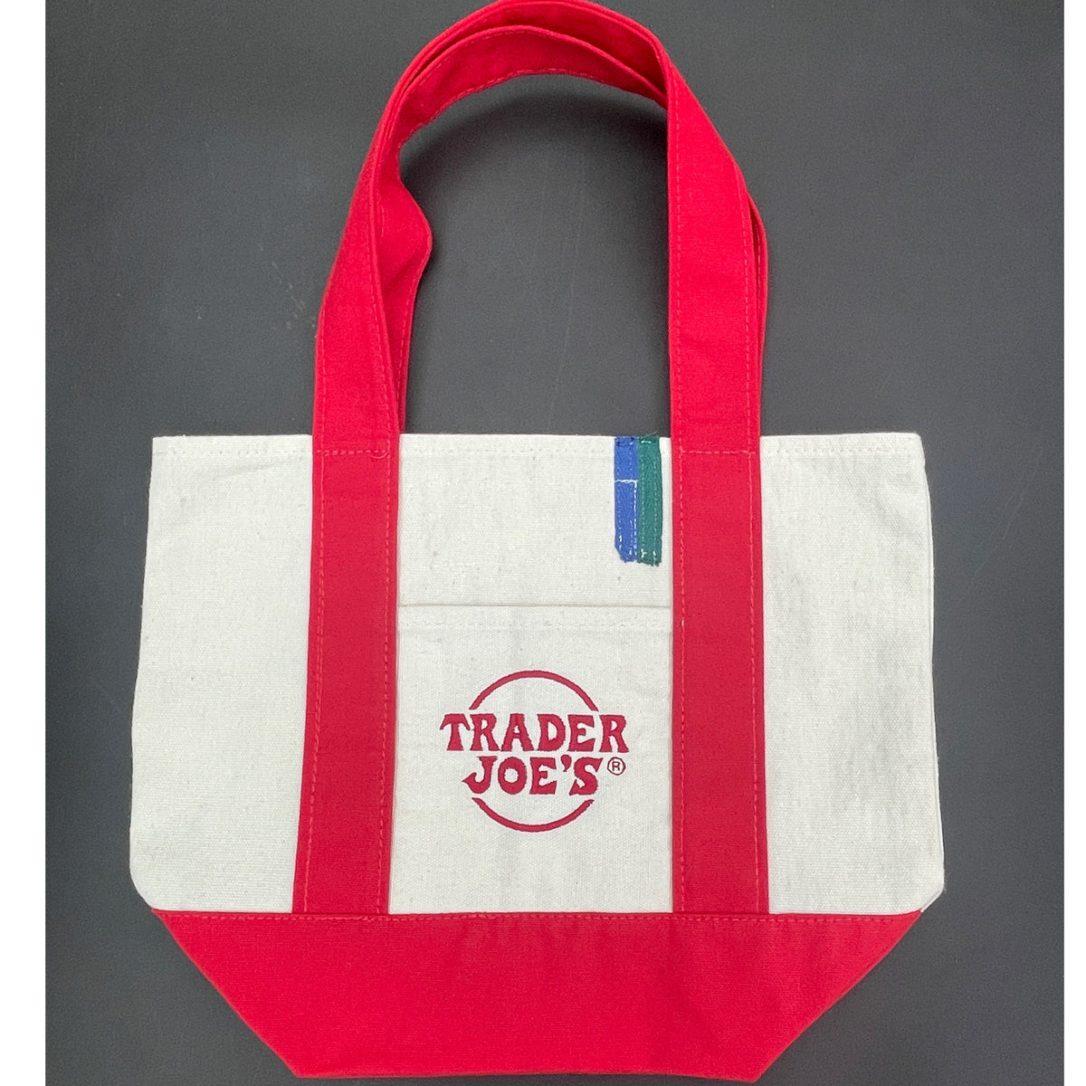 Vintage-Patched Trader Joes Tote S/M Red
