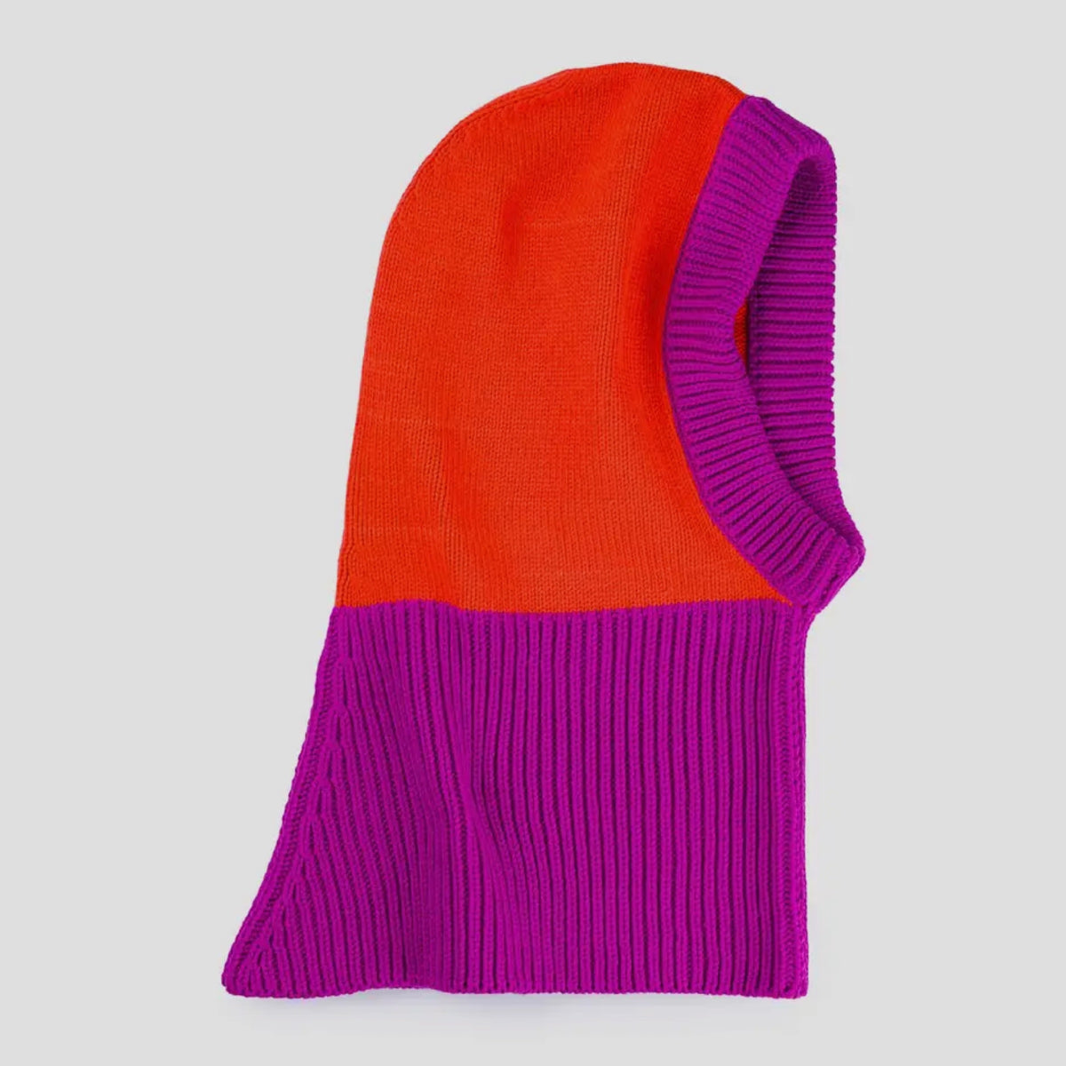 Colour Block Knit Hood Magenta