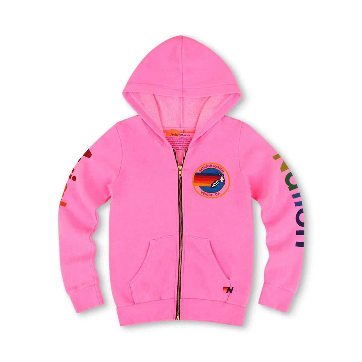 AV Kids Zip Hoodie Neon Pink