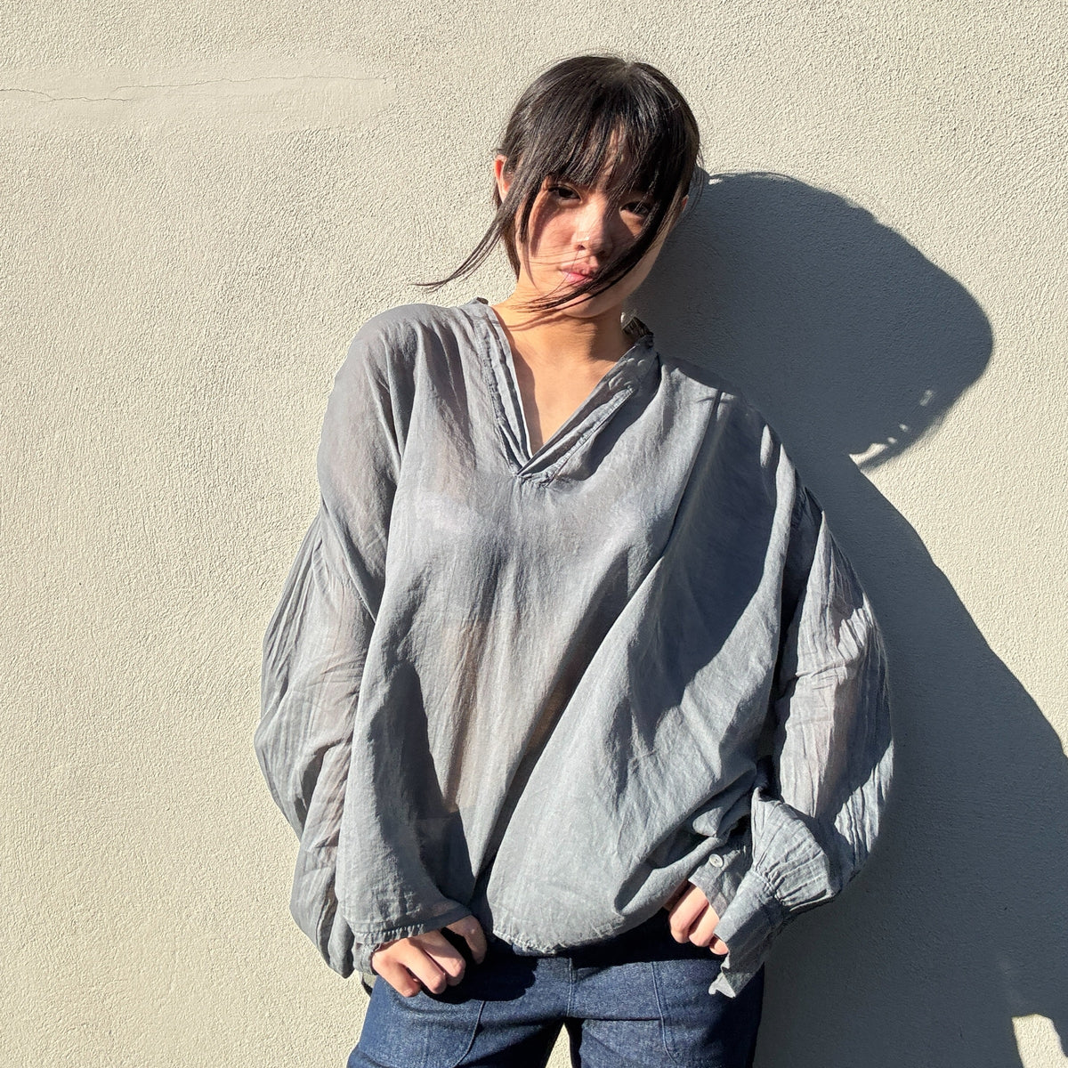 *NEW STYLE* Johanna Smock Top Grey