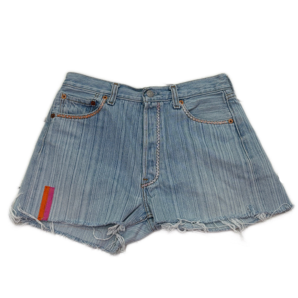 Useless Upcycled Japanese Wash Cut-Offs Pink/Orange Tab