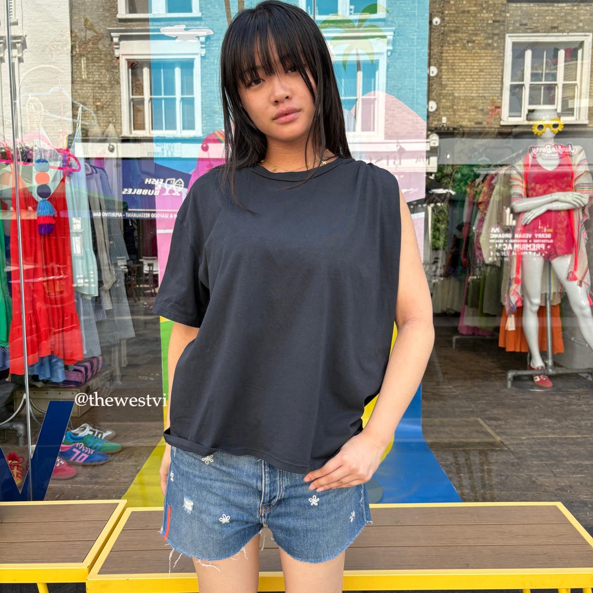 *NEW STYLE* Asymmetric T Black