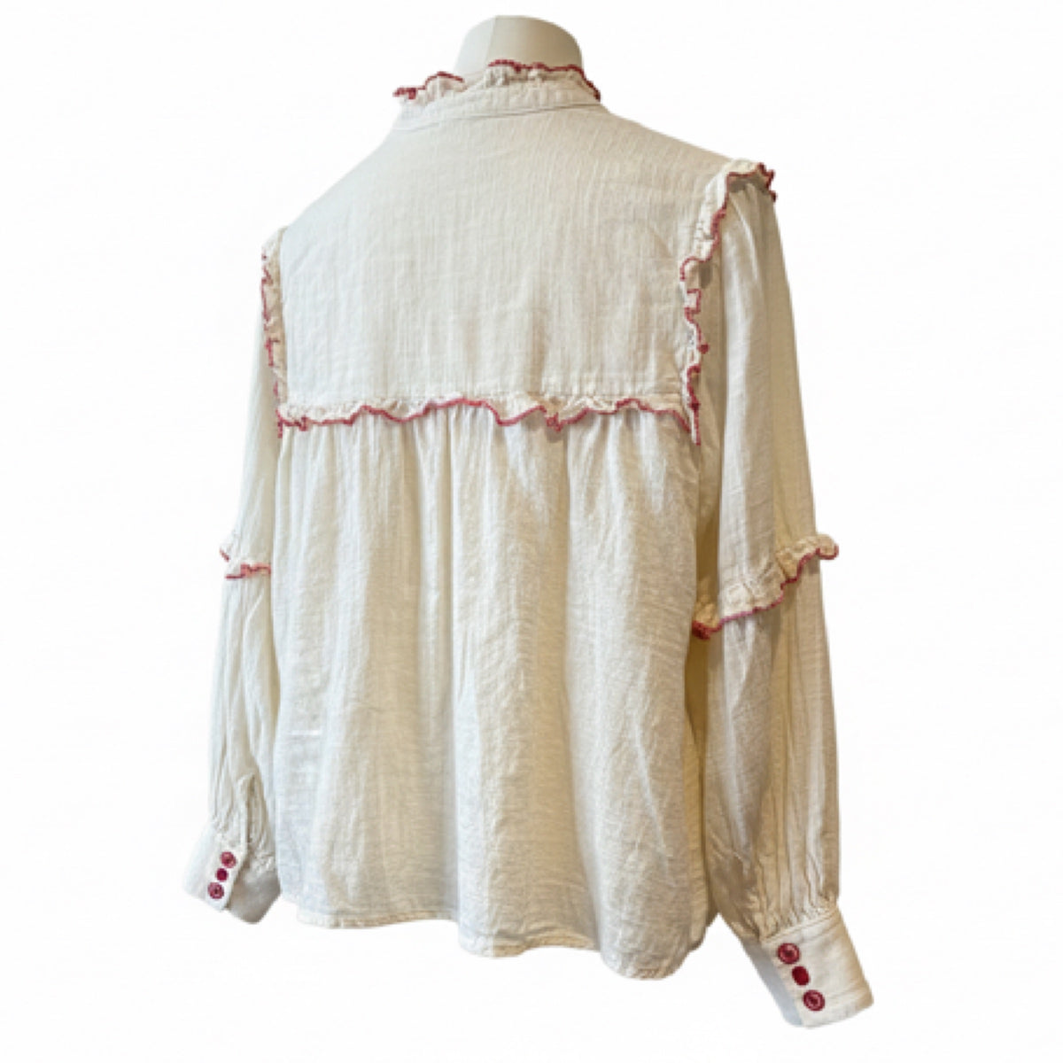 *NEW DROP* Contrast Stitch Ruffle Shirt