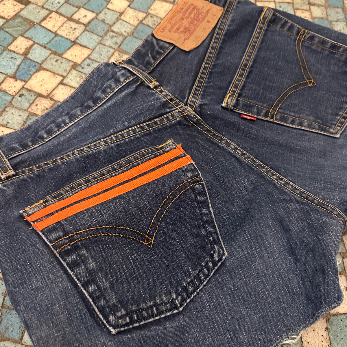 *NEW* Levi's Cut Offs + Orange Stripe