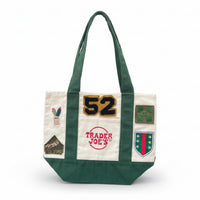 Vintage-Patched Trader Joes Tote S/M Green