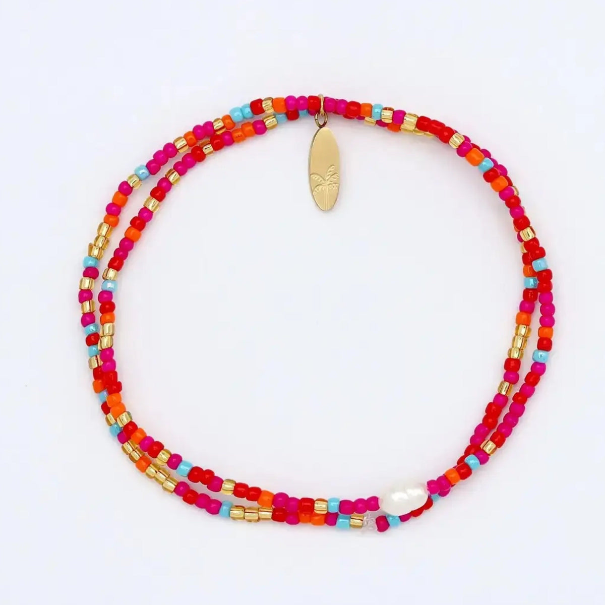 Golden Hour Beaded Surf Bracelet PInk