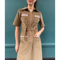 *NEW COLOUR* Cord Shirt Dress Beige
