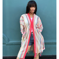 *NEW* Multi pink Stripe embroidered Cover-up