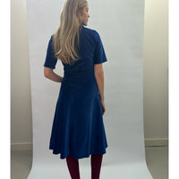 Velvet Shirt Dress Cobalt