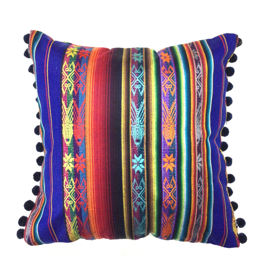 Artizan Ecuadorian Fabric Pillow Dark Blue