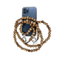Natural (dark) Beaded Phone Cord