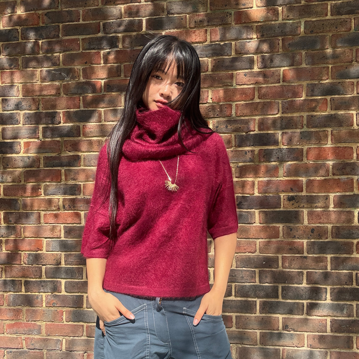 Cashmere Neck Warmer Burgundy