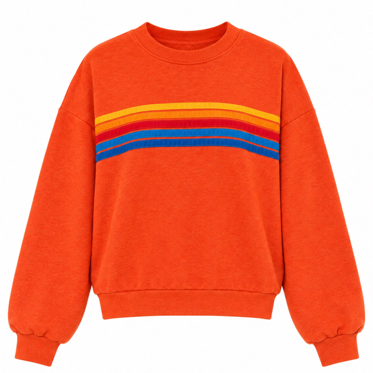 5 Stripe Relaxed Crew S'Shirt Vintage Orange