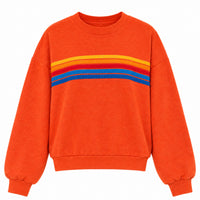 5 Stripe Relaxed Crew S'Shirt Vintage Orange
