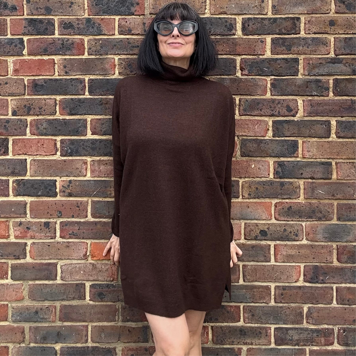 *NEW* Absolut Cashmere Extra Long Turtle Neck Chocolate