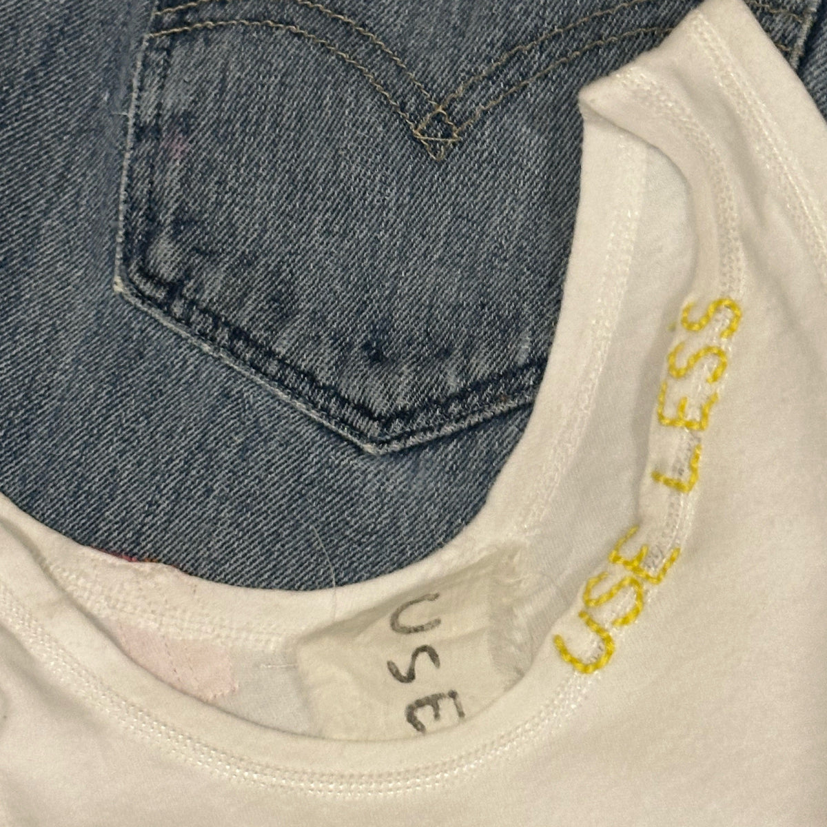 *NEW* White Tank Neckline Logo Yellow