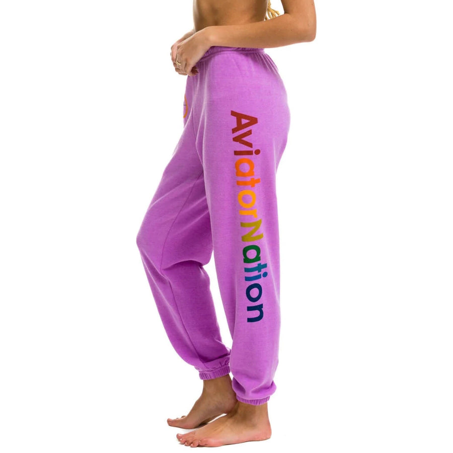 Aviator Nation Womens Logo Sweatpants Neon Purple – The West Village