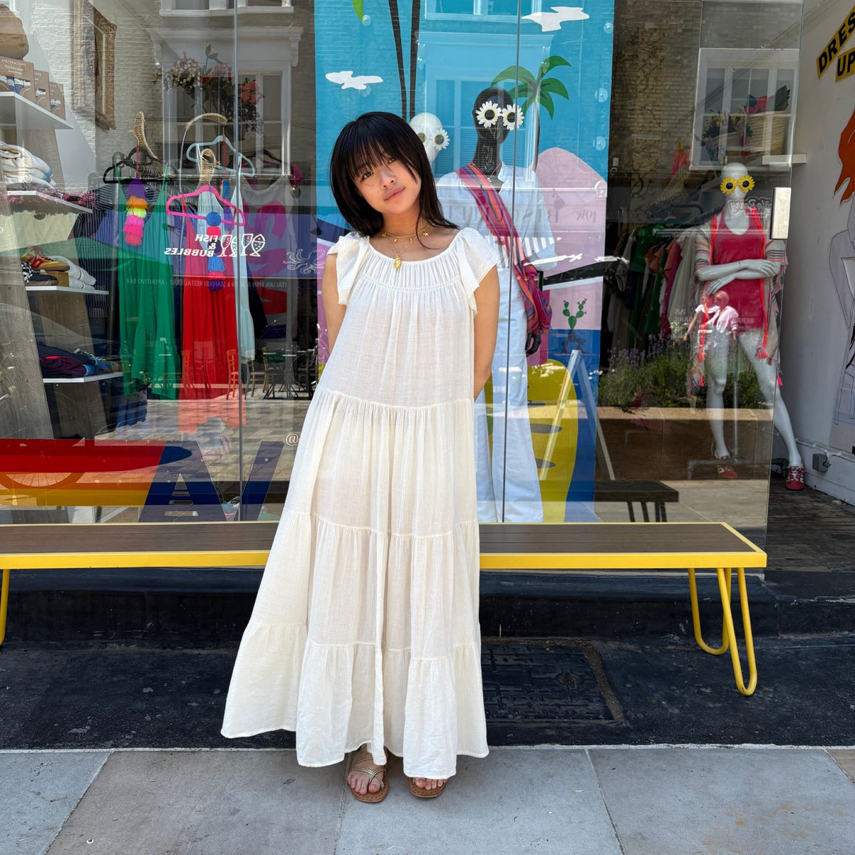 *NEW COLOUR* Cheesecloth Dress Ecru