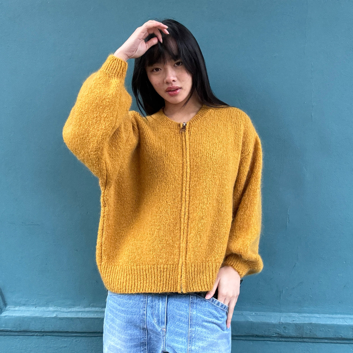 *NEW* Johanna Zip-Up Knit Mustard