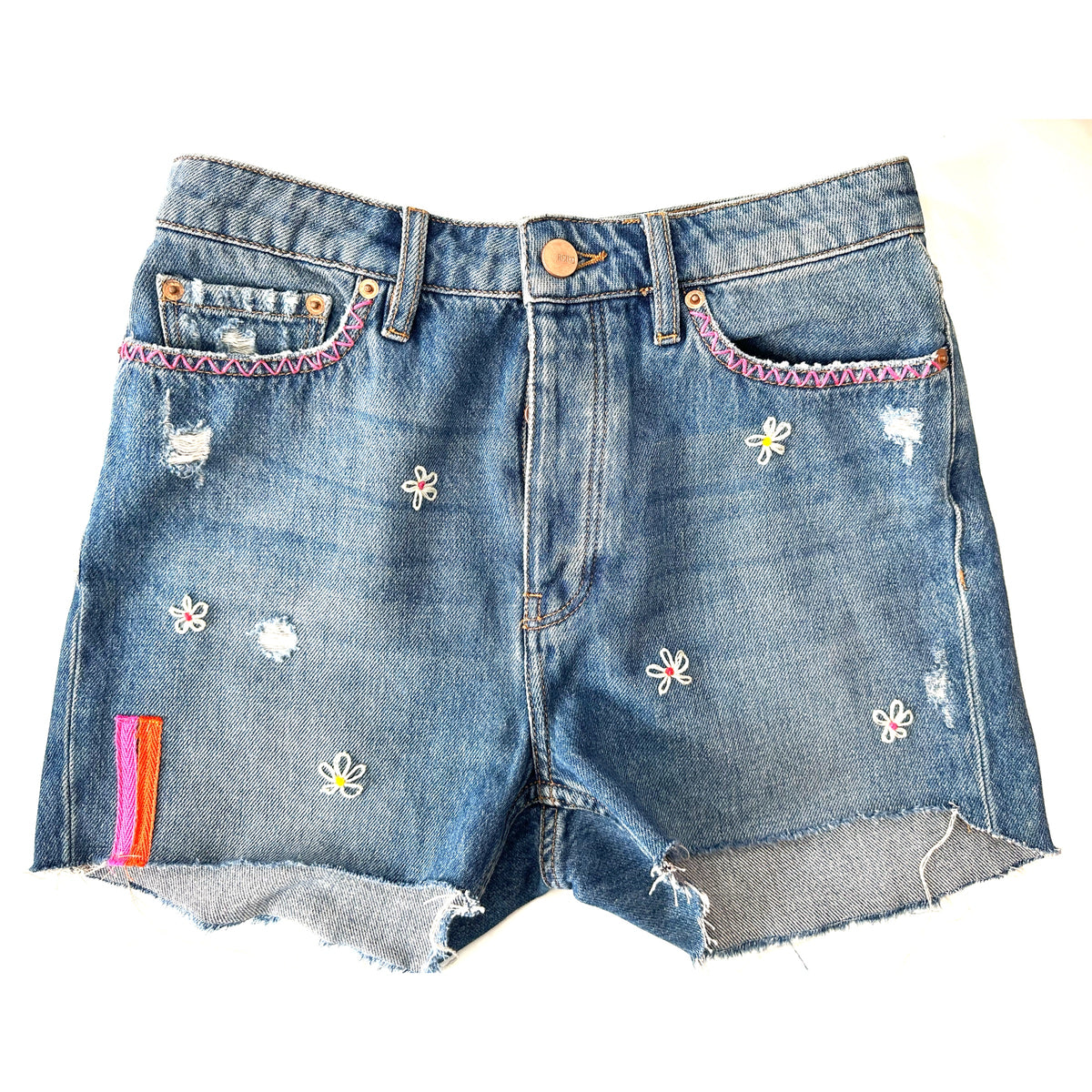 Useless Upcycled Denim Cut-Offs + Daisy Embroidery